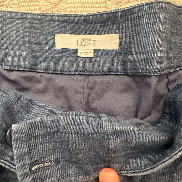 Super cute, soft jean shorts with embroidered cut outs. From Loft. Size 2 - Picture 2 of 2